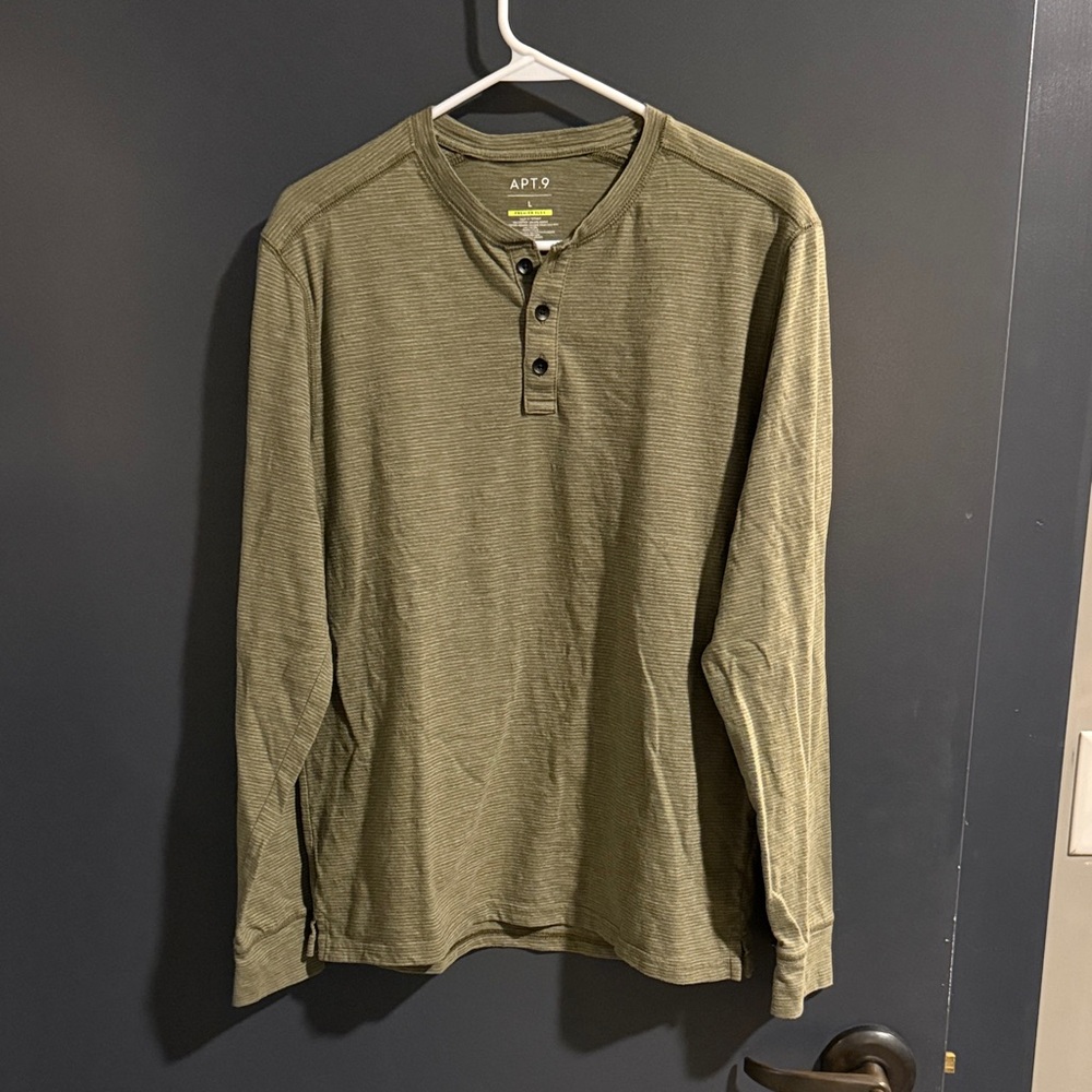 Apt. 9 Olive Green Long-Sleeve Henley